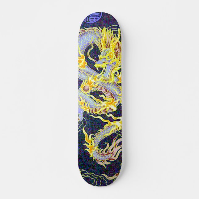 Chinese Celestial Emperor Dragon Hologram Pro Skateboard Deck (Front)