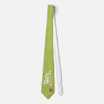 Chinese Character "orchid" With Seal Tie by sushiandsasha at Zazzle