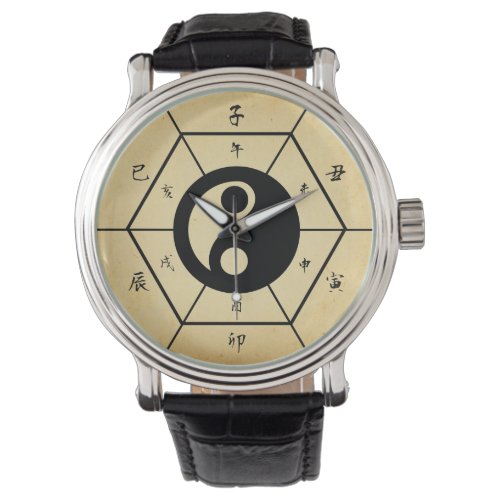Chinese Characters Dial with Taichi Ying and Yang  Watch