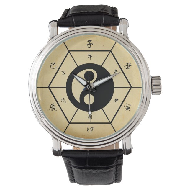 Chinese Characters Dial with Taichi Ying and Yang  Watch (Front)