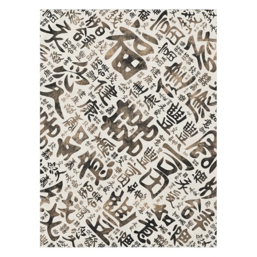 Chinese characters _ Lucky Symbols Pattern Tablecloth