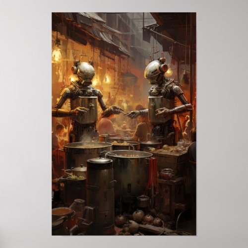 Chinese Chefs and Robots A Fusion of Tradition an Poster