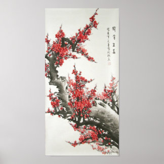 Chinese Cherry Blossom Painting (digital print) Poster