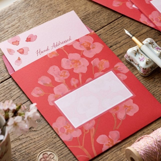 Chinese Cherry Blossom Pink Envelope Mailers (Creator Uploaded)
