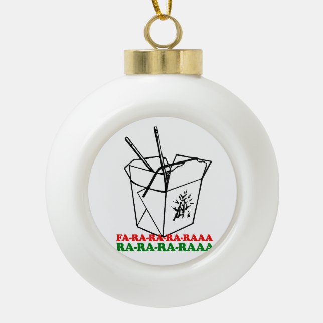 Chinese Christmas - Holiday Humor -.png Ceramic Ball Christmas Ornament (Front)