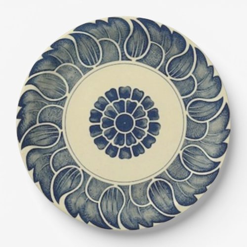 Chinese circle pattern paper plate