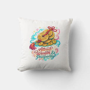 Chinese Coins Lucky Charm Throw Pillow Feng Shui