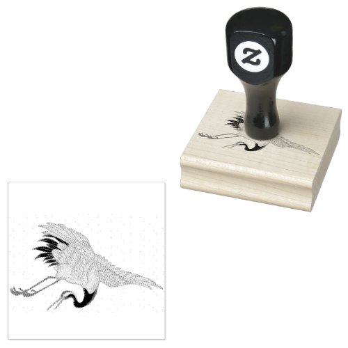 Chinese Crane Bird Rubber Stamp