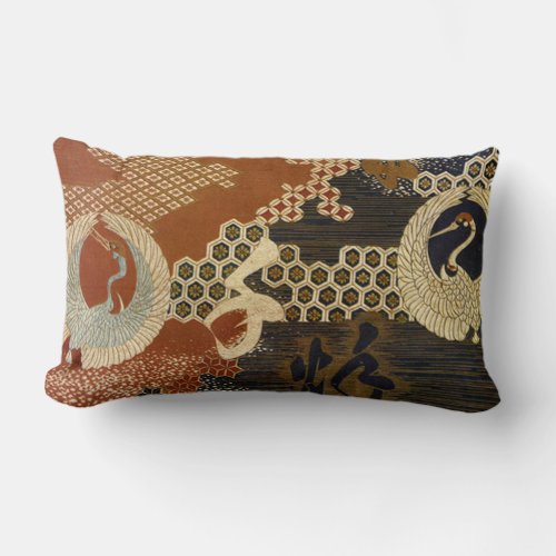 Chinese Cranes Lumbar Pillow