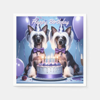 Chinese Crested Birthday Napkins