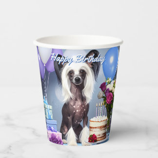 Chinese Crested Birthday Paper Cups
