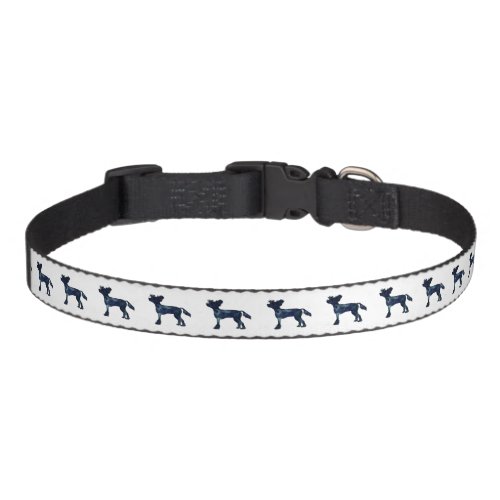 Chinese Crested Black Watercolor Silhouette Pet Collar