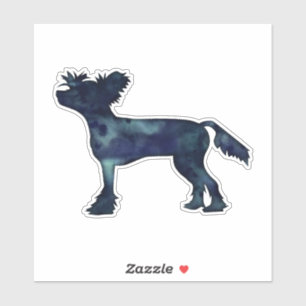 Chinese Crested Black Watercolor Silhouette Sticker