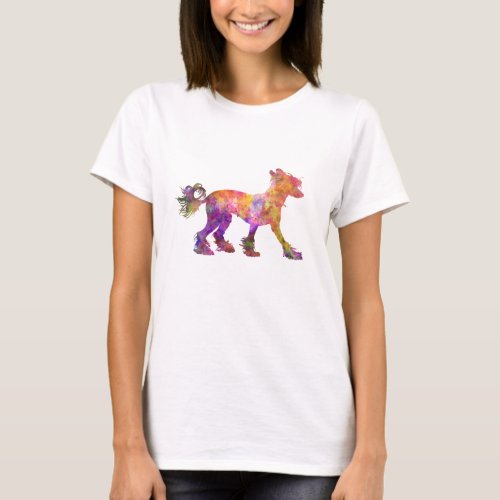 Chinese crested dog 01 in watercolor 2 T_Shirt