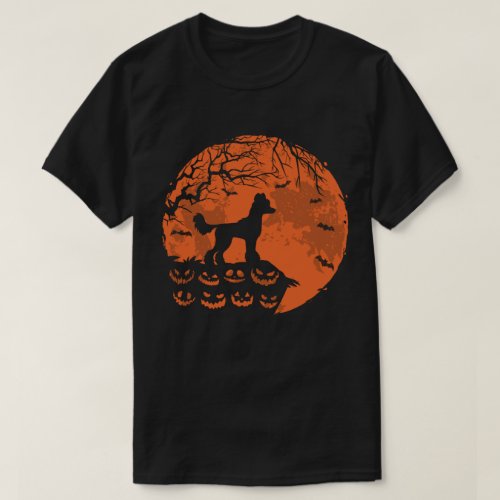 Chinese Crested Dog And Moon Halloween Dog Lover T_Shirt