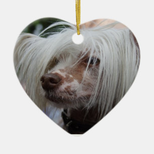 Chinese Crested Dog Ceramic Ornament