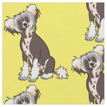 Chinese Crested Dog Fabric by insimalife at Zazzle
