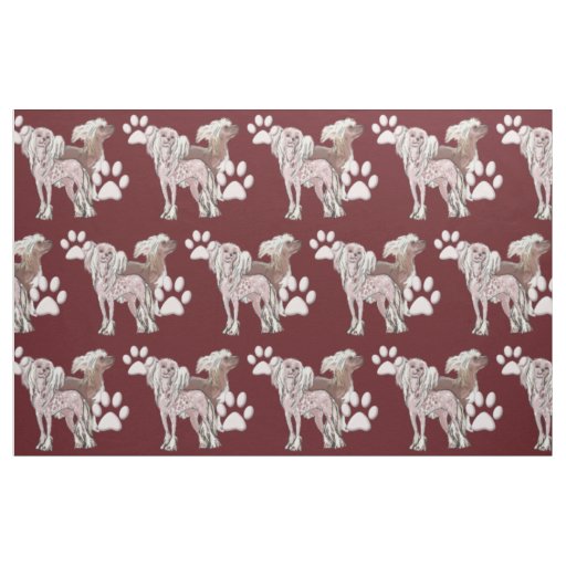 Chinese Crested dog fabric