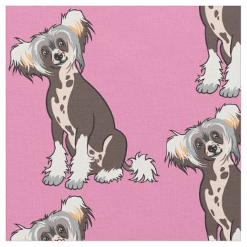 Chinese Crested Dog Fabric by insimalife at Zazzle