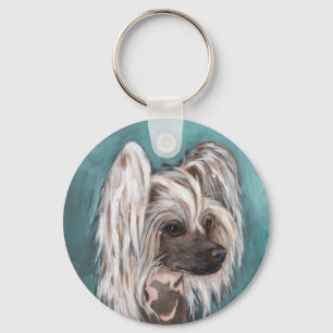 Chinese crested dog keychain