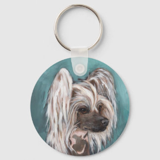Chinese crested dog keychain