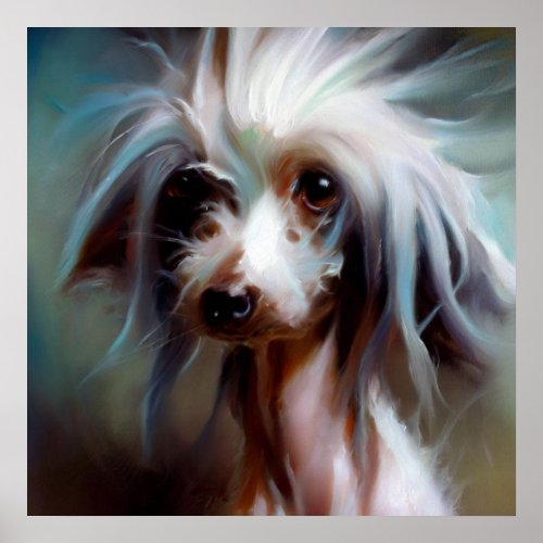 Chinese Crested Dog Poster