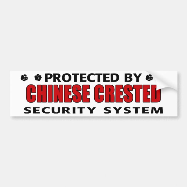 Chinese Crested Dog Security Bumper Sticker (Front)