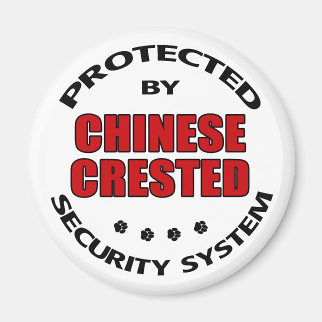 Chinese Crested Dog Security Magnet (Front)