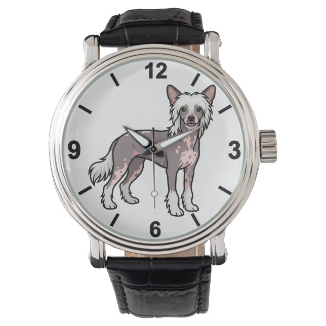 Chinese Crested Dog Wrist Watch Stylish Pet (Front)