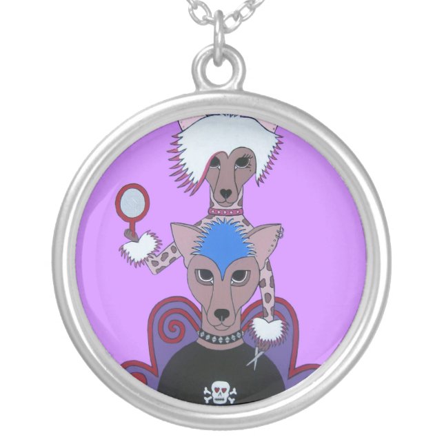 Chinese Crested Dogs Necklace "Doggie Do's" (Front)