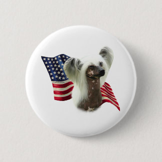 Chinese Crested Flag - Button