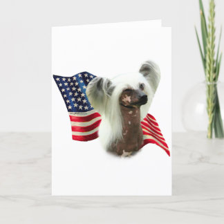 Chinese Crested Flag Card