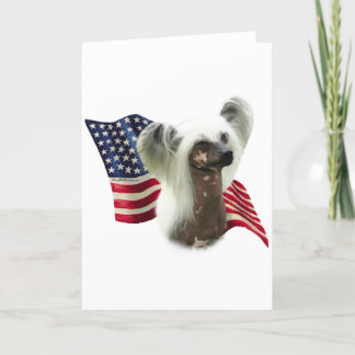 Chinese Crested Flag Holiday Card