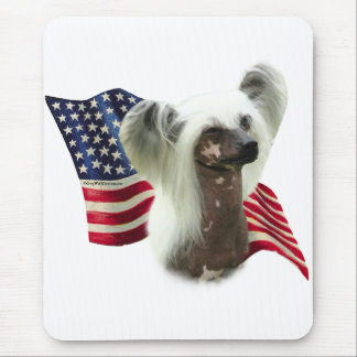 Chinese Crested Flag Mouse Pad