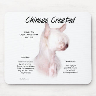 Chinese Crested (hairless) History Design Mouse Pad