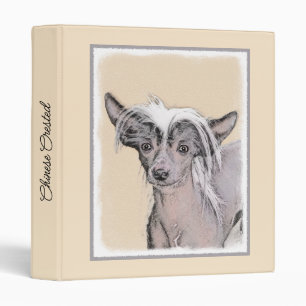 Chinese Crested Hairless Painting Original Dog Art 3 Ring Binder