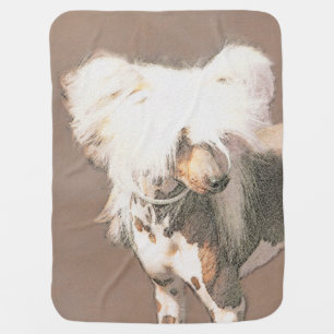 Chinese Crested Hairless Painting Original Dog Art Baby Blanket