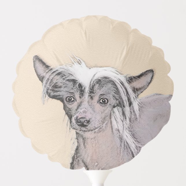 Chinese Crested Hairless Painting Original Dog Art Balloon (Front)