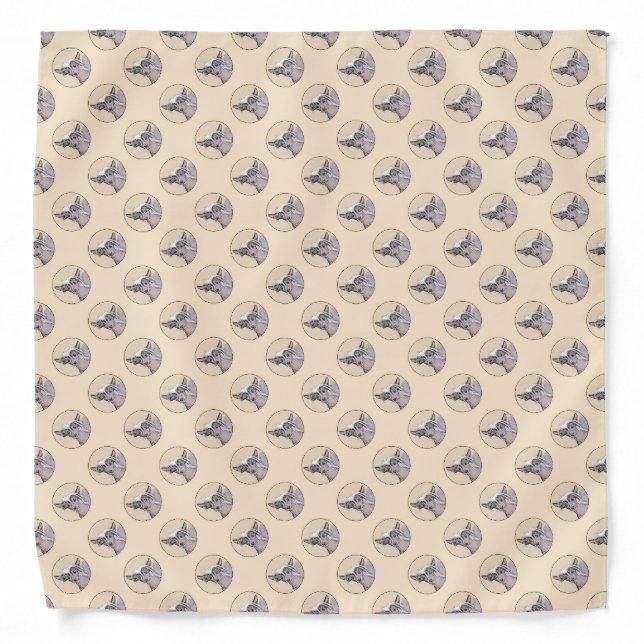 Chinese Crested Hairless Painting Original Dog Art Bandana (Front)