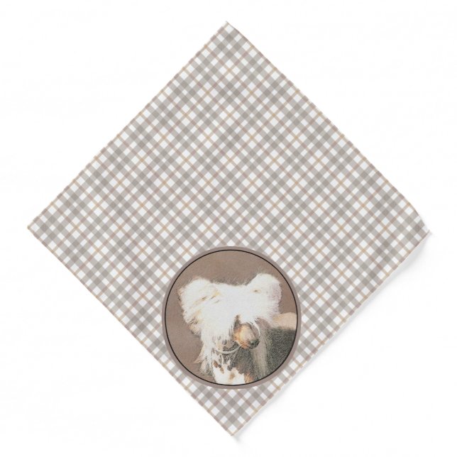 Chinese Crested Hairless Painting Original Dog Art Bandana (Front)