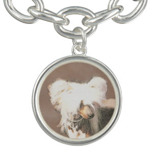 Chinese Crested Hairless Painting Original Dog Art Bracelet