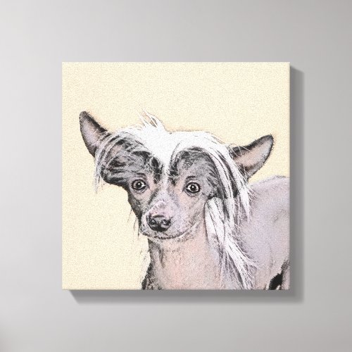 Chinese Crested Hairless Painting Original Dog Art Canvas Print