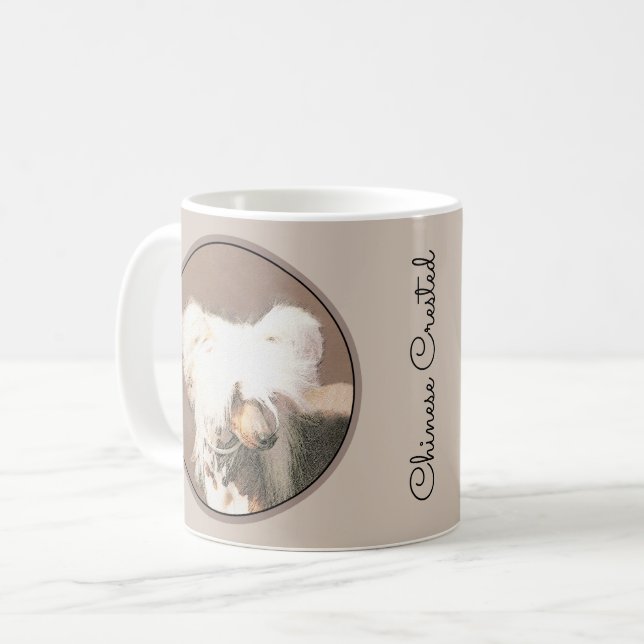 Chinese Crested Hairless Painting Original Dog Art Coffee Mug (Front Left)