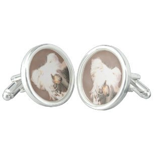 Chinese Crested Hairless Painting Original Dog Art Cufflinks