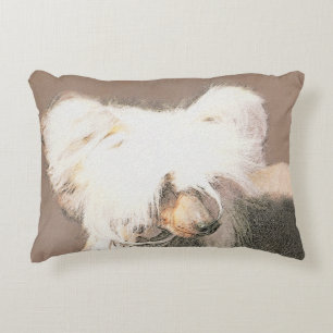 Chinese Crested Hairless Painting Original Dog Art Decorative Pillow