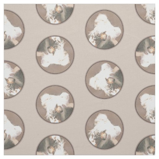 Chinese Crested Hairless Painting Original Dog Art Fabric
