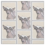 Chinese Crested Hairless Painting Original Dog Art Fabric