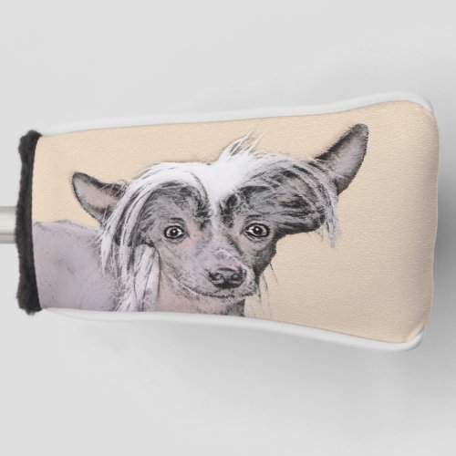 Chinese Crested Hairless Painting Original Dog Art Golf Head Cover