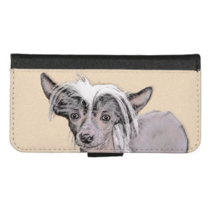 Chinese Crested Hairless Painting Original Dog Art iPhone 8/7 Wallet Case