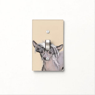 Chinese Crested Hairless Painting Original Dog Art Light Switch Cover